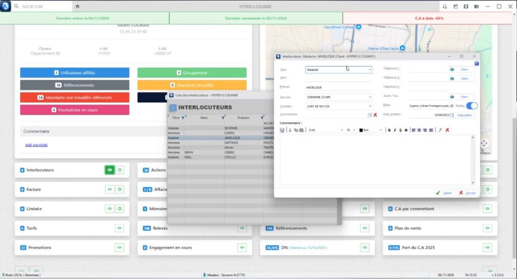 Fiche client 3 avec contact 1