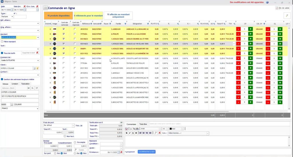Gestion des commandes