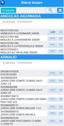 Releve de prix 2